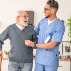 male nurse with elder