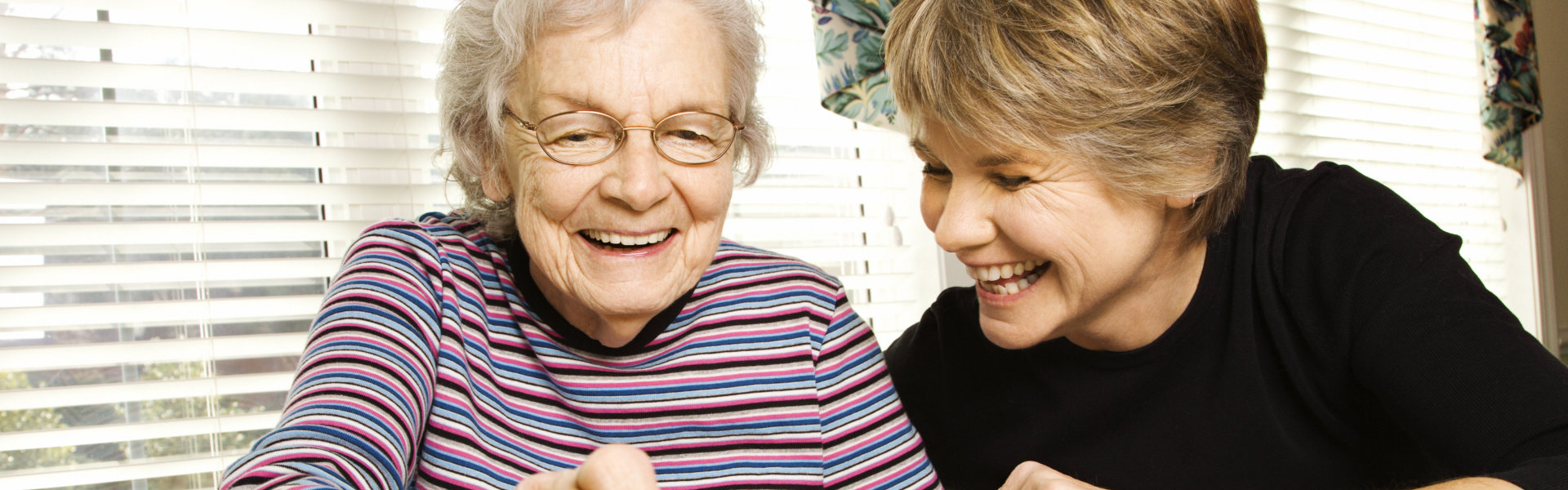 daughter smiling with mother