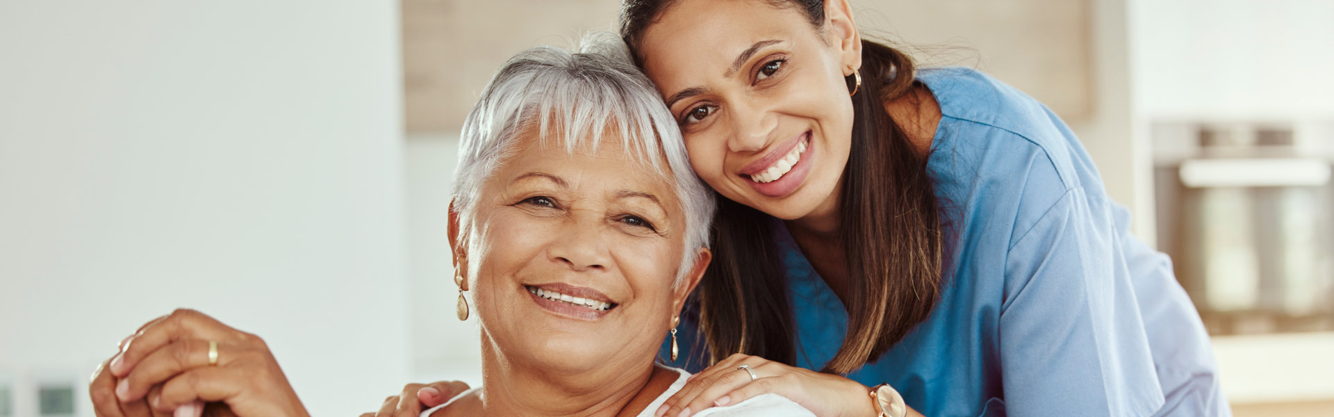 nurse and elder smiling