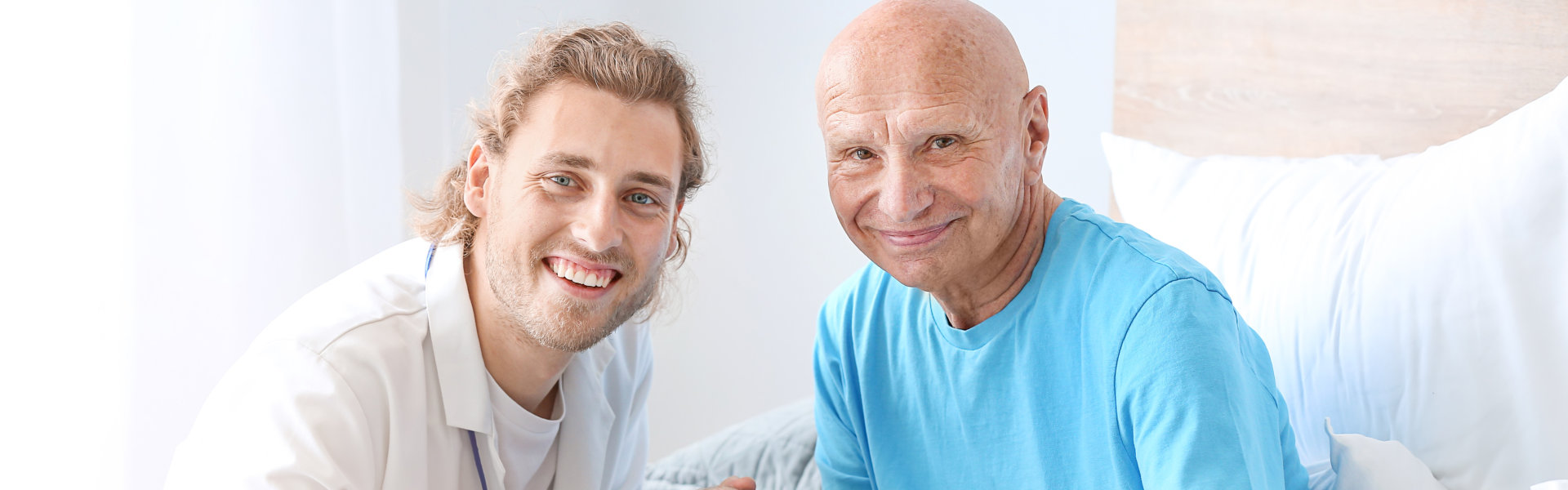 nurse and elder smiling