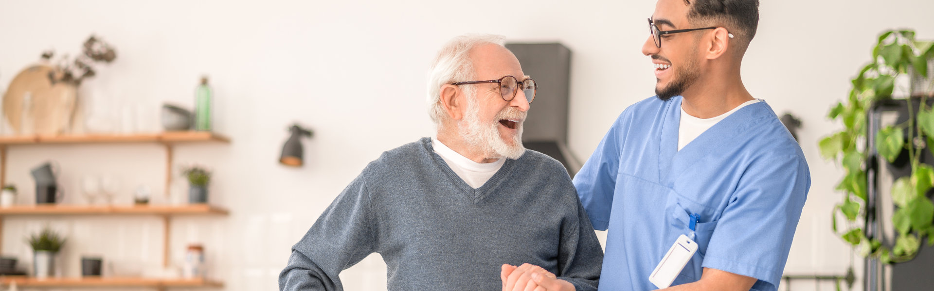 nurse and elder smiling